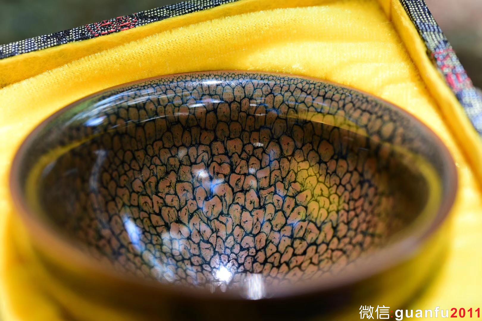 陳大鵬老師 極品斑紋完美無瑕 黃鷓鴣斑茶盞 束口型：9.8公分高5.8公分