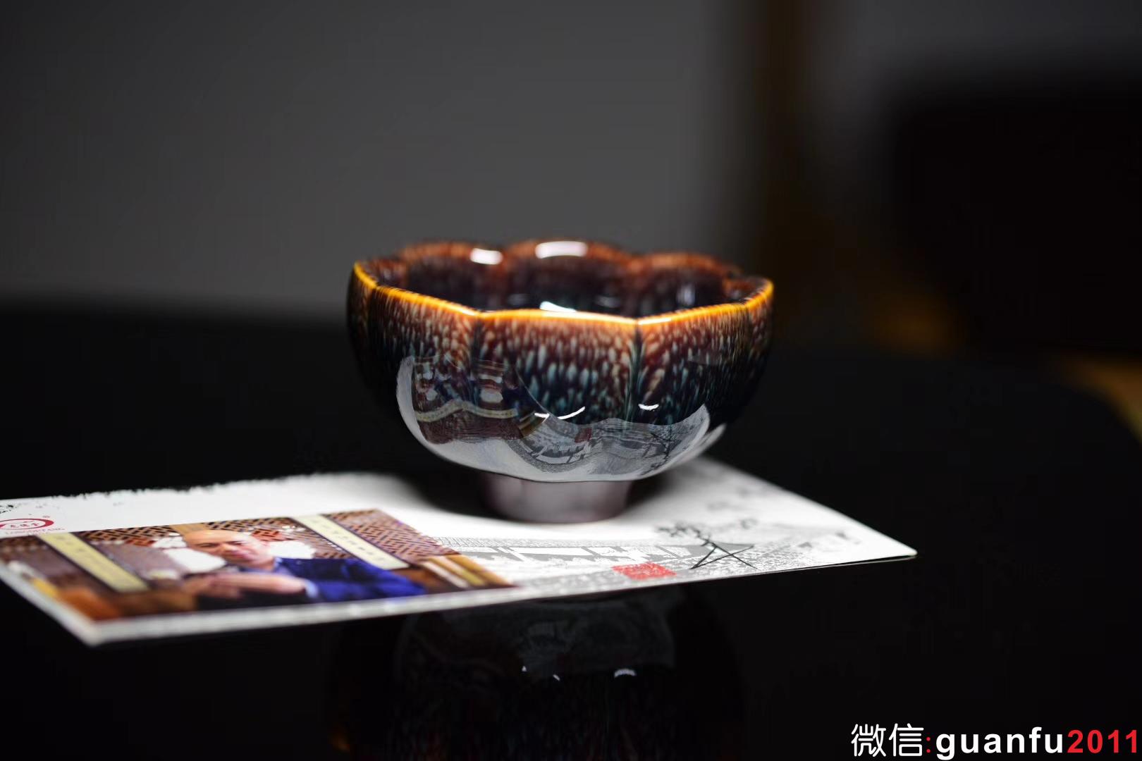 【盈珠】 手捧如花 器型與斑紋的完美演繹 口徑：8.6*4.7公分 范澤鋒老師制