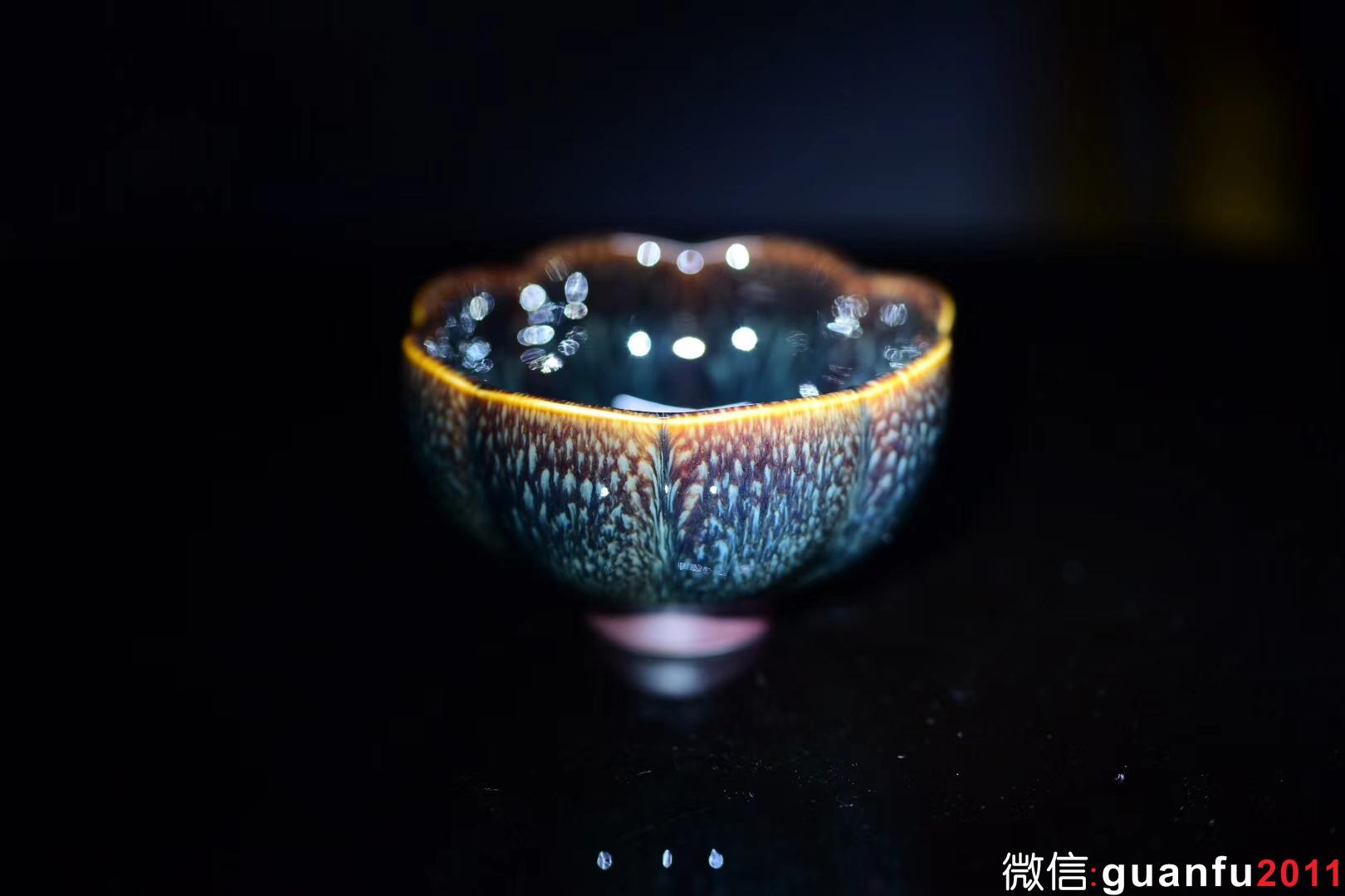 【盈珠】 手捧如花 器型與斑紋的完美演繹 口徑：8.6*4.7公分 范澤鋒老師制