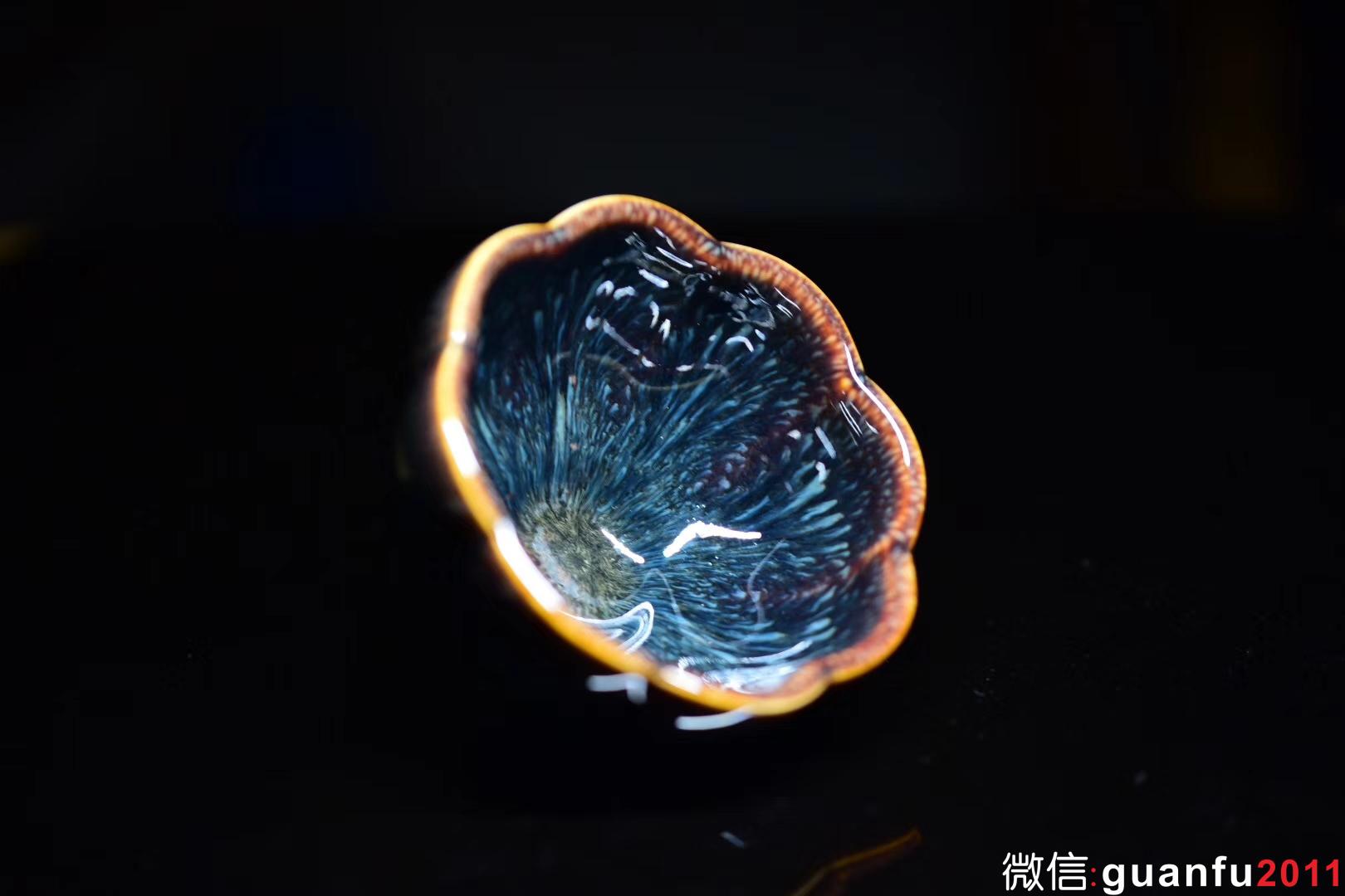 【盈珠】 手捧如花 器型與斑紋的完美演繹 口徑：8.6*4.7公分 范澤鋒老師制