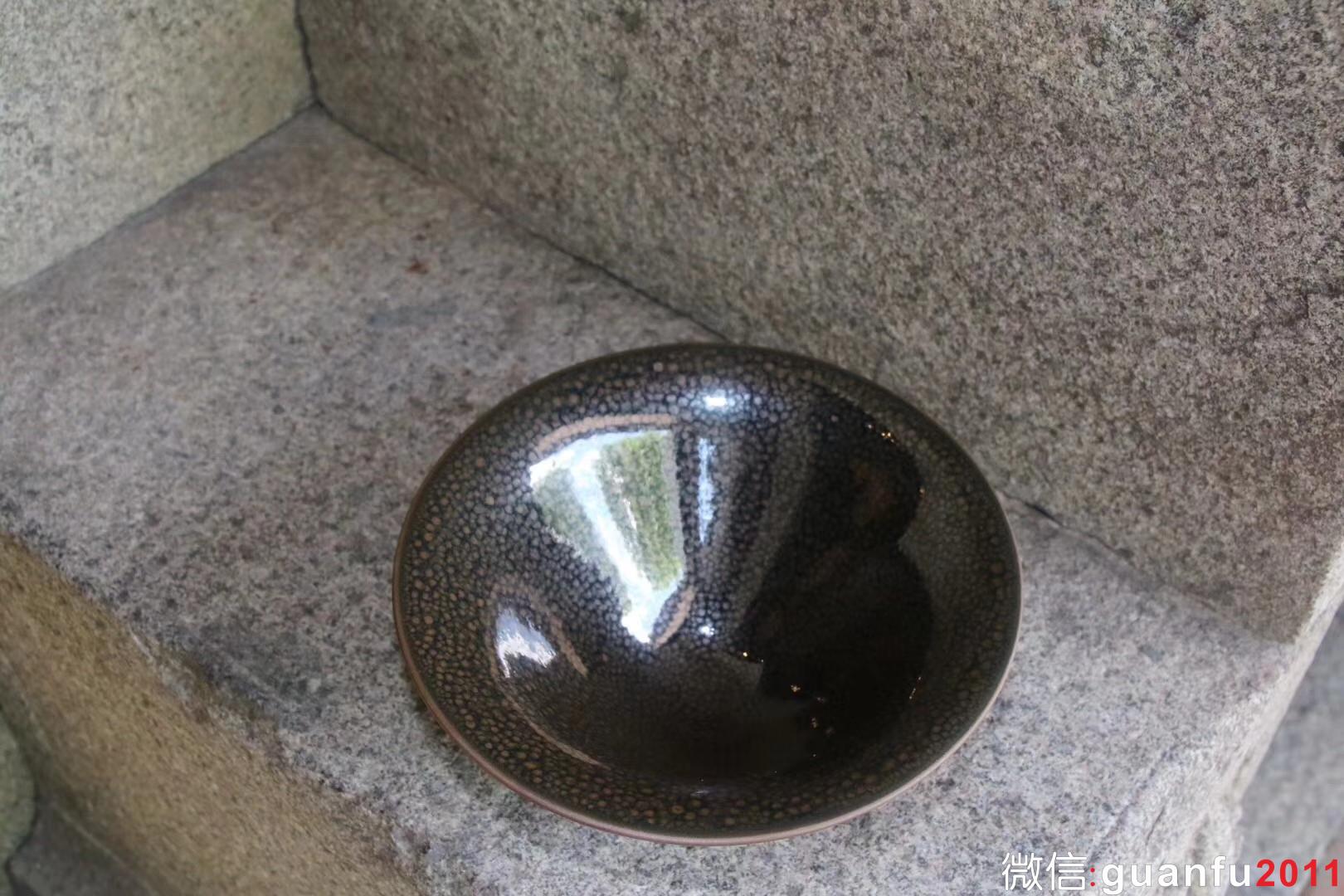 陳大鵬老師 早期印章款華北油滴大斗笠 16口徑 收藏級精品