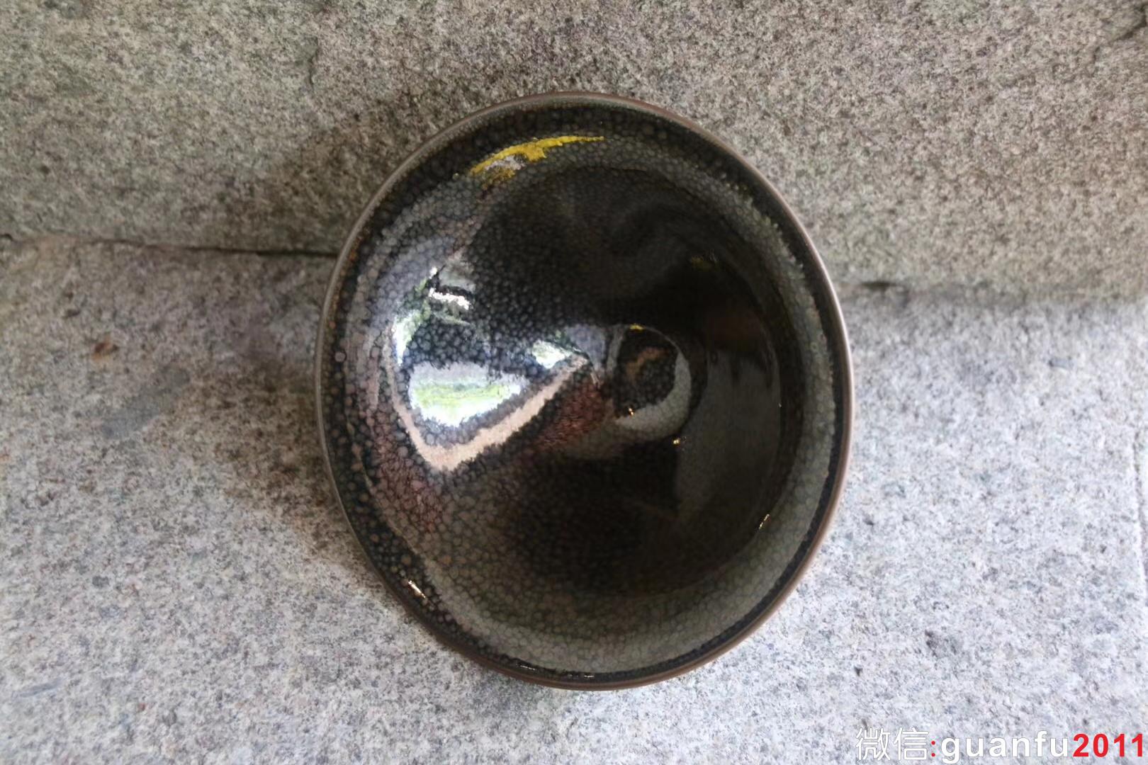 陳大鵬老師 早期印章款華北油滴大斗笠 16口徑 收藏級精品