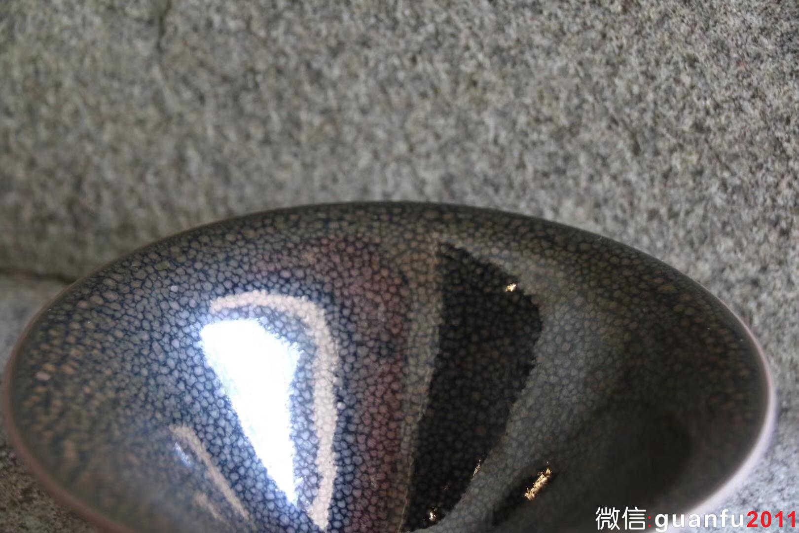 陳大鵬老師 早期印章款華北油滴大斗笠 16口徑 收藏級精品