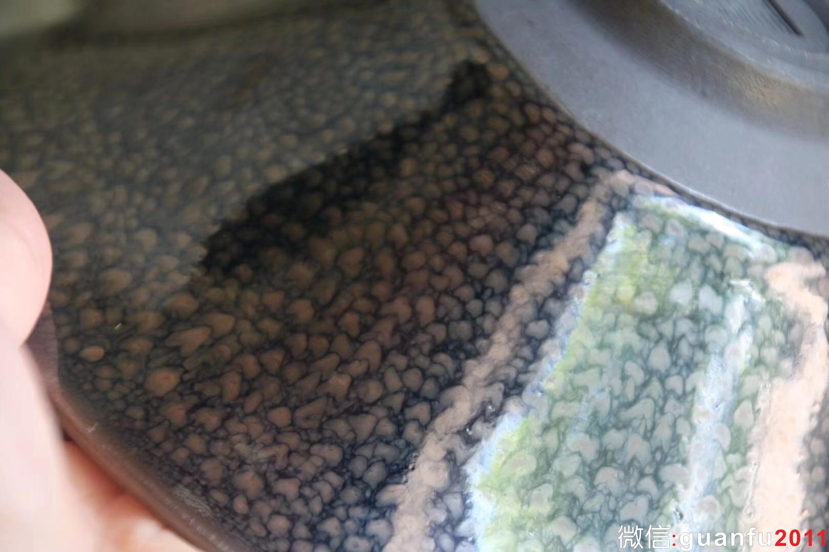 陳大鵬老師 早期印章款華北油滴大斗笠 16口徑 收藏級精品