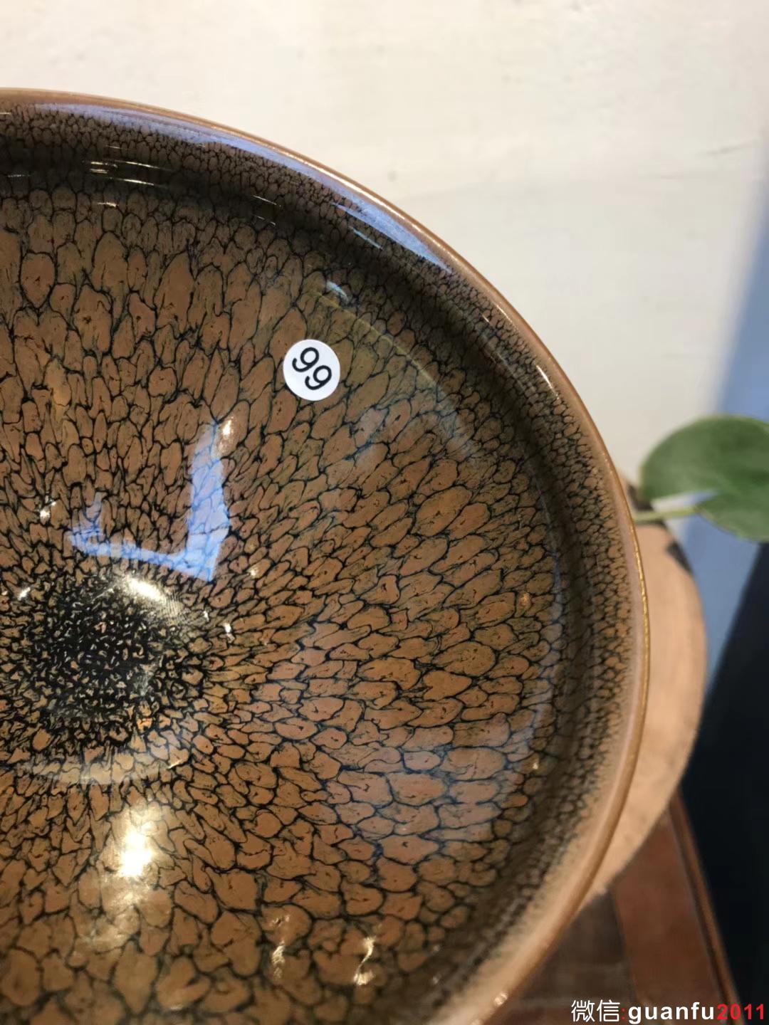 收藏級(jí) 陳大鵬老師 鷓鴣斑 大束口 口徑：13.5高：8 完美無暇，斑紋極美羽滿盞中