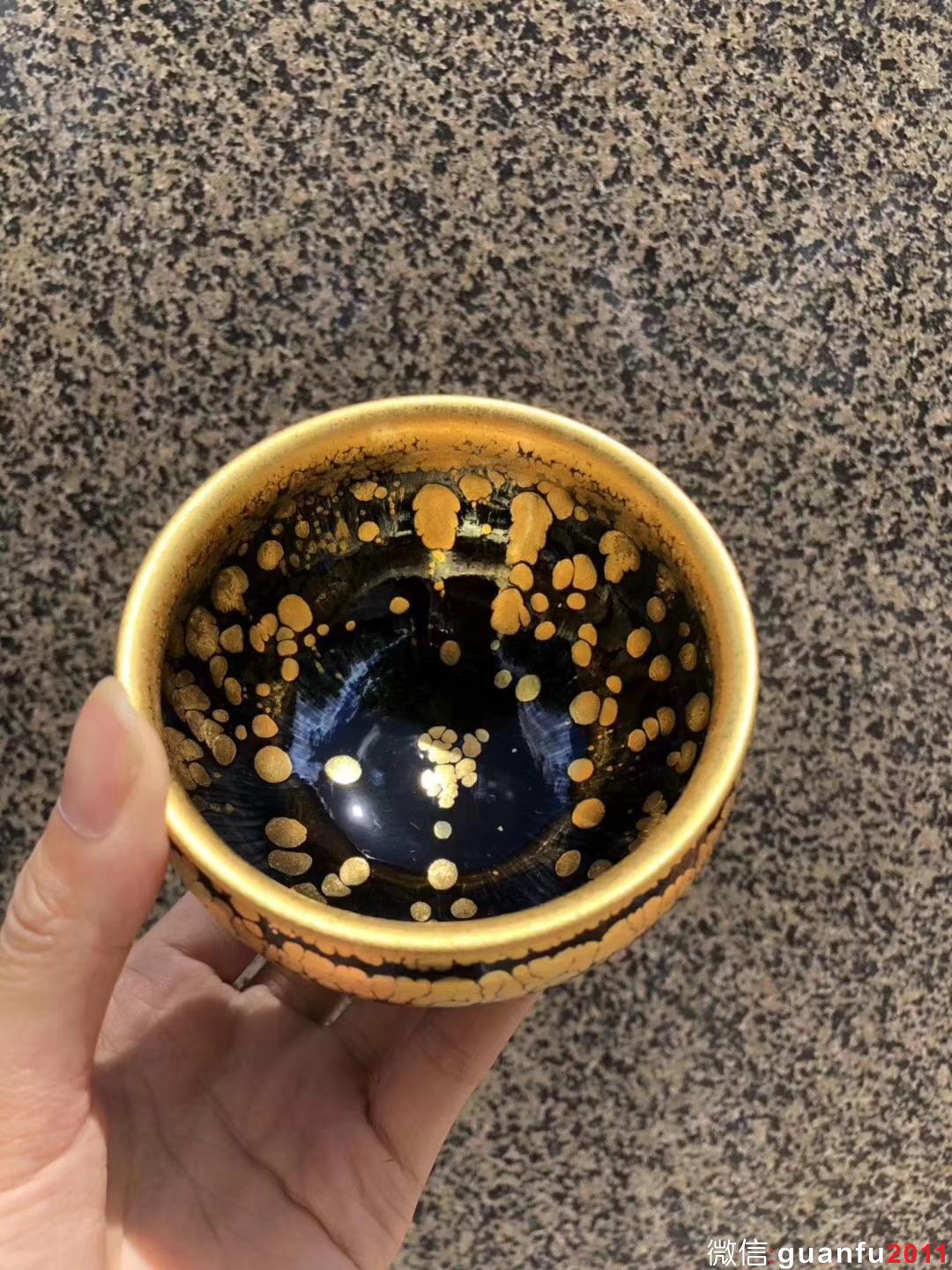 范澤鋒老師【鷓鴣斑 金油滴 】   極品口徑：9.2高：6.8公分束口