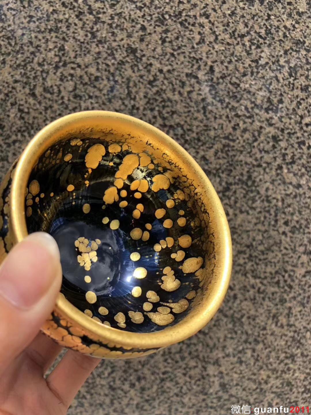 范澤鋒老師【鷓鴣斑 金油滴 】   極品口徑：9.2高：6.8公分束口