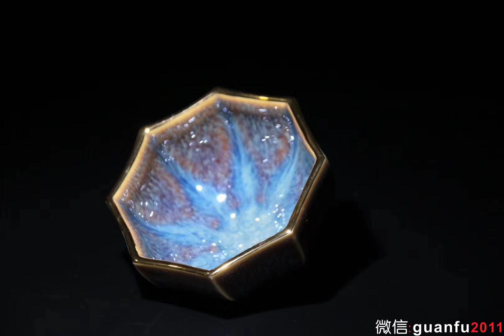 【莊子八則】星月盞 描金口 范澤鋒制 口徑:8.6公分高4.5公分
