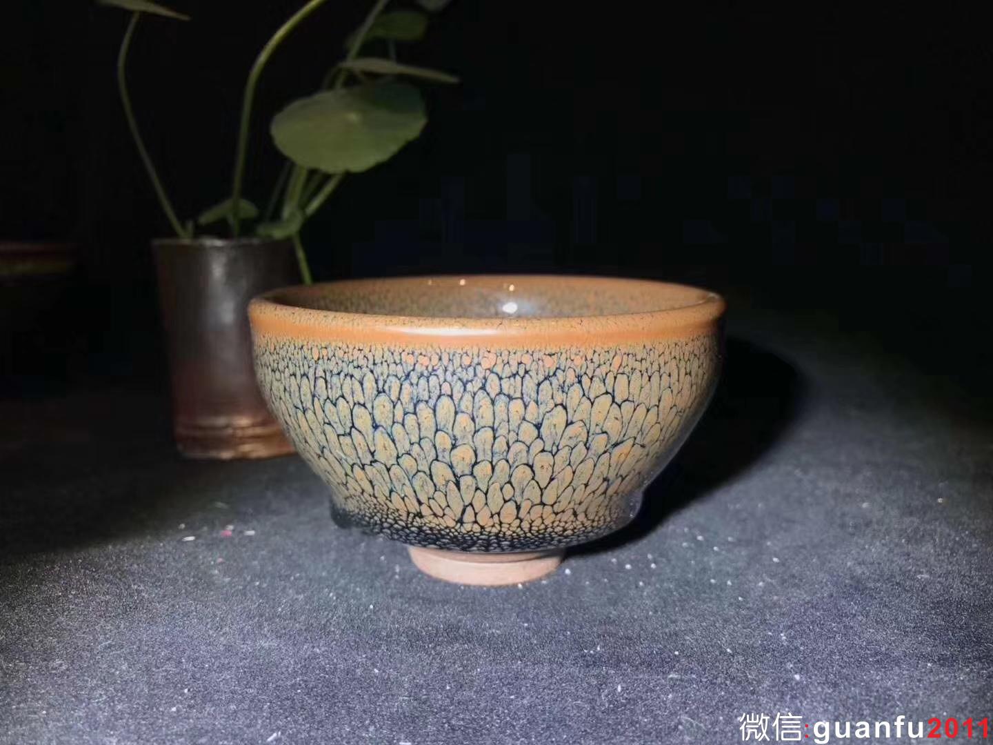 陳大鵬老師 鷓鴣斑 束口 口徑：8.8cm*5.2cm