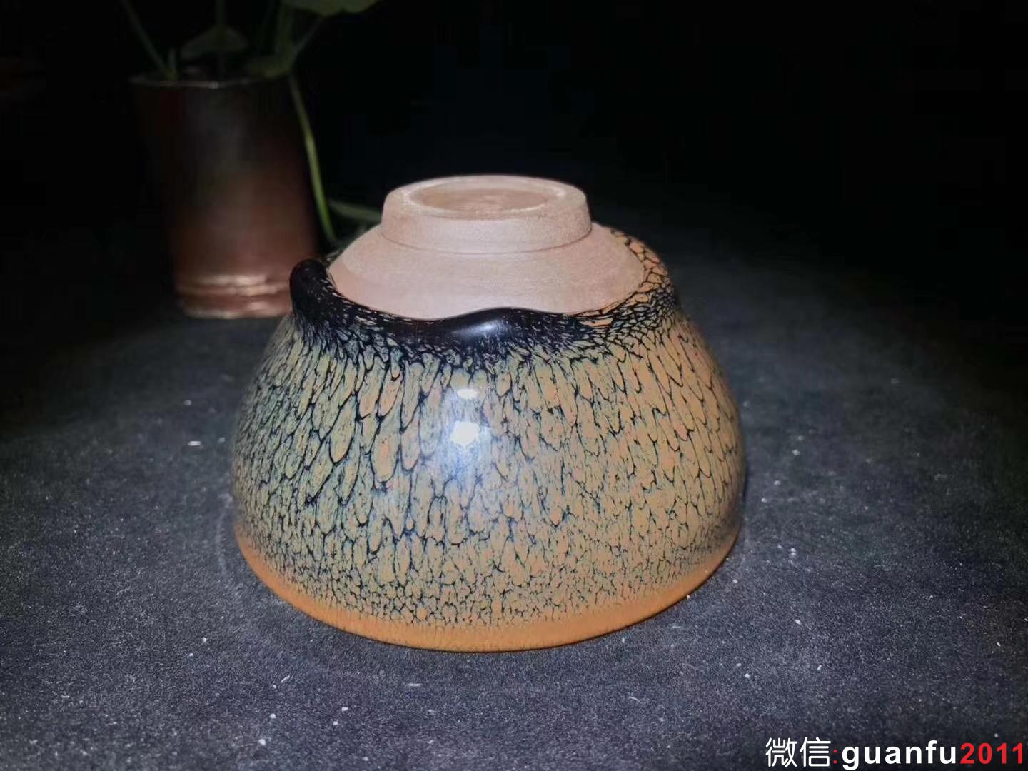 陳大鵬老師 鷓鴣斑 束口 口徑：8.8cm*5.2cm