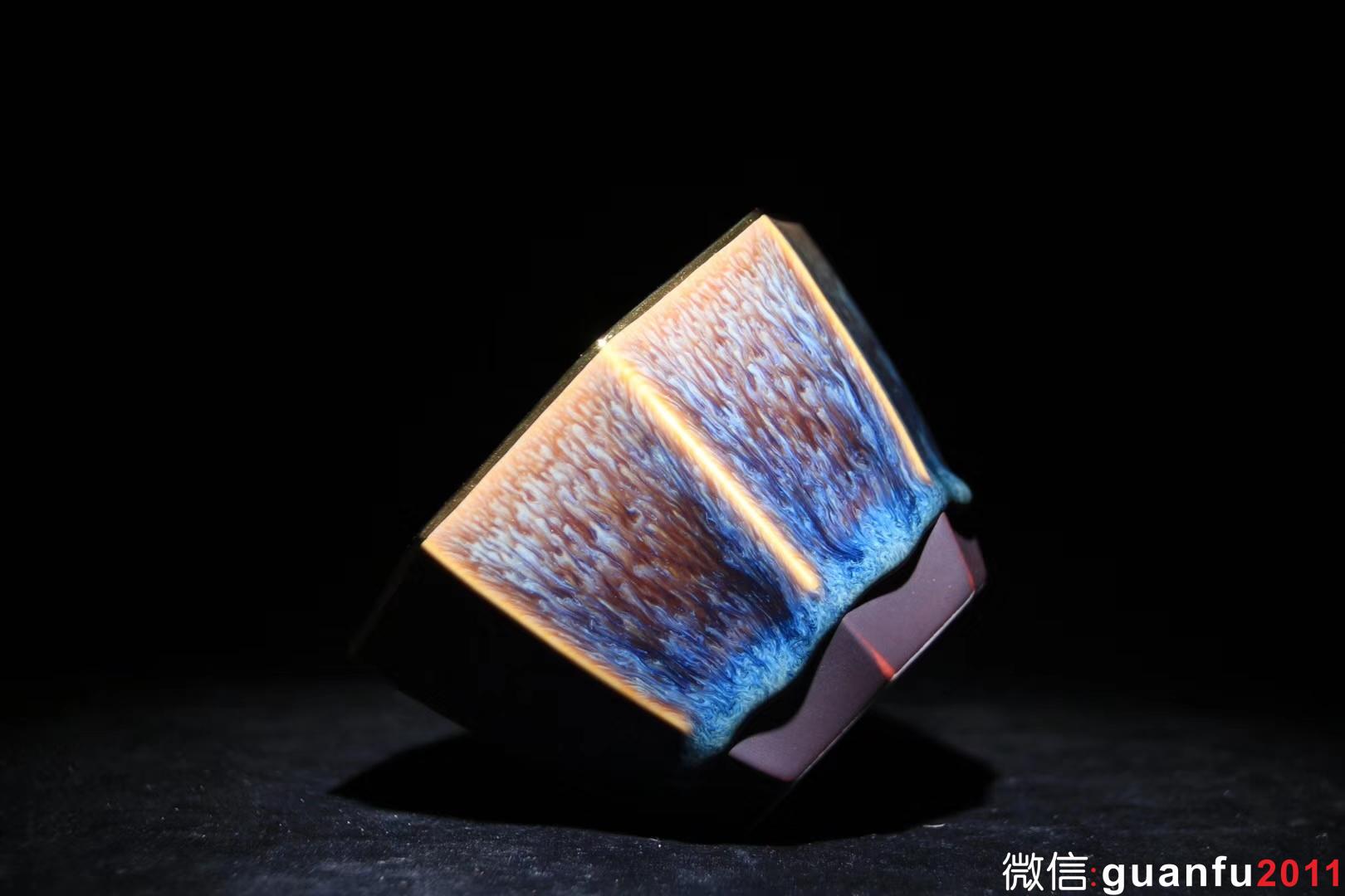 【八面玲瓏】星月盞 描金邊四戶八窗明,玲瓏逼上清. 范澤鋒制口徑:10.8公分高6公分