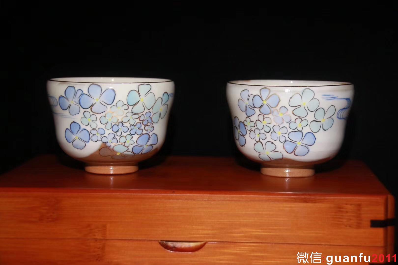 水出勝老師 粉引對杯