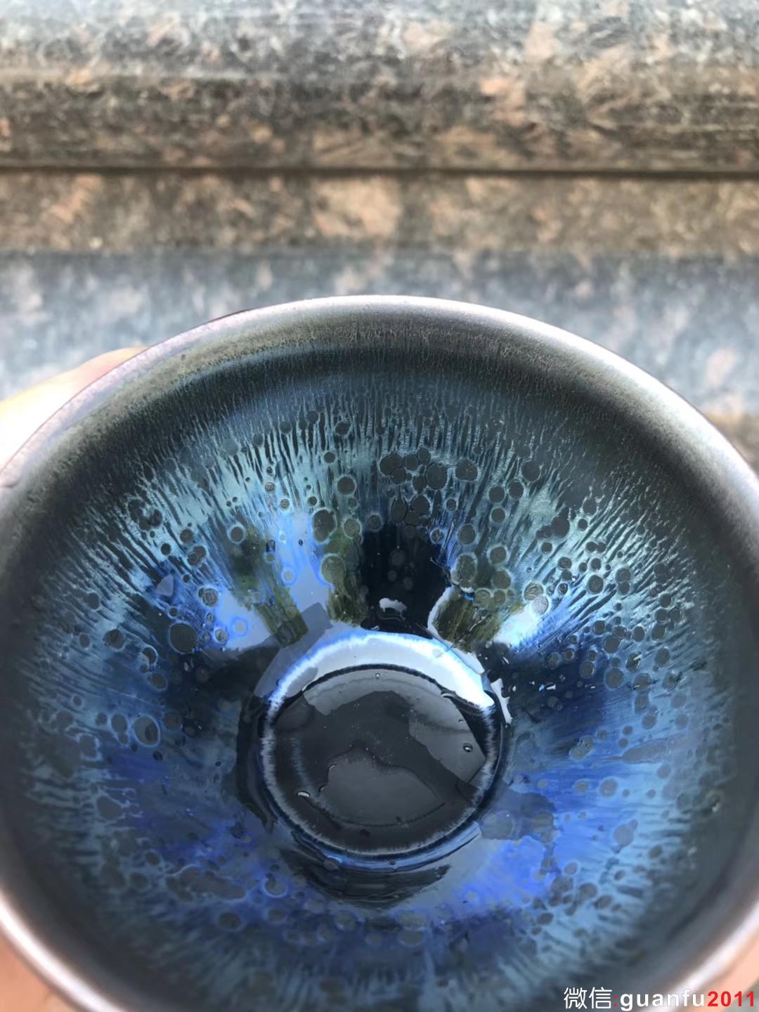 吳立主老師作品:窯變油滴、束口9公分，完美無瑕精品。