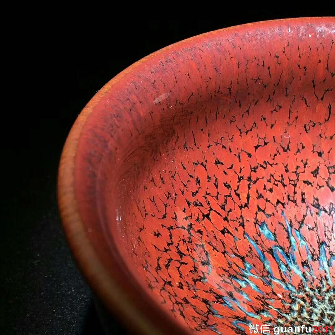 精品天目紅鷓鴣～臺灣名家：郭明慶師傅作品 口徑9.1高5