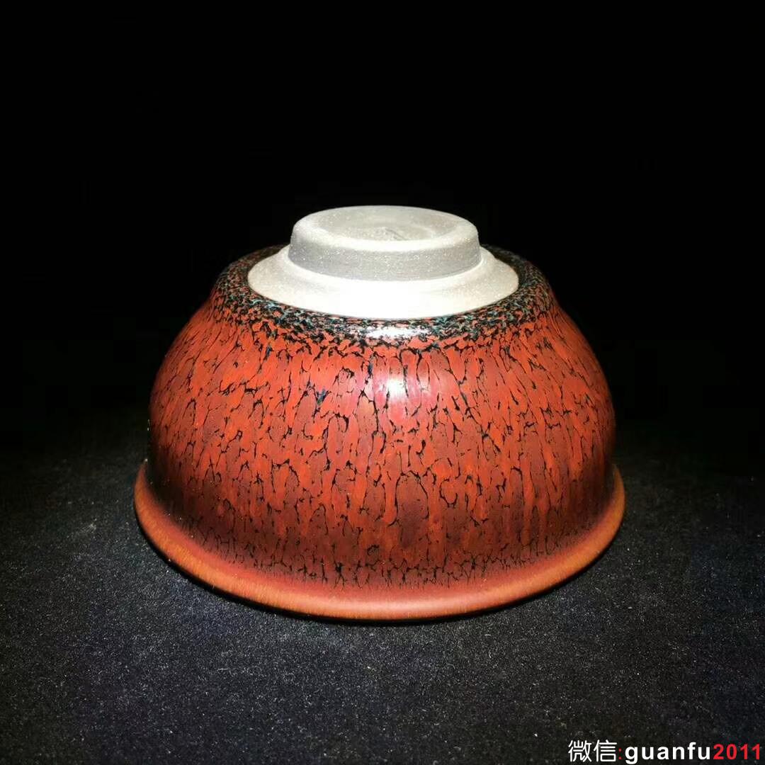 精品天目紅鷓鴣～臺灣名家：郭明慶師傅作品 口徑9.1高5