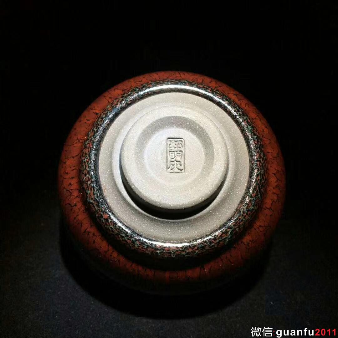 精品天目紅鷓鴣～臺灣名家：郭明慶師傅作品 口徑9.1高5