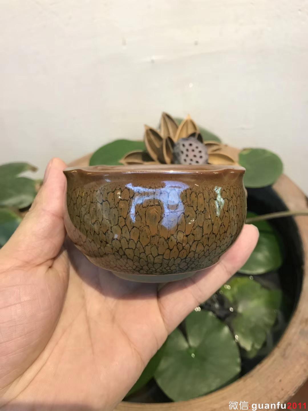 一盞入旋 生生不息 四方 鷓鴣斑 陳葉琦制 8.5×5.7cm