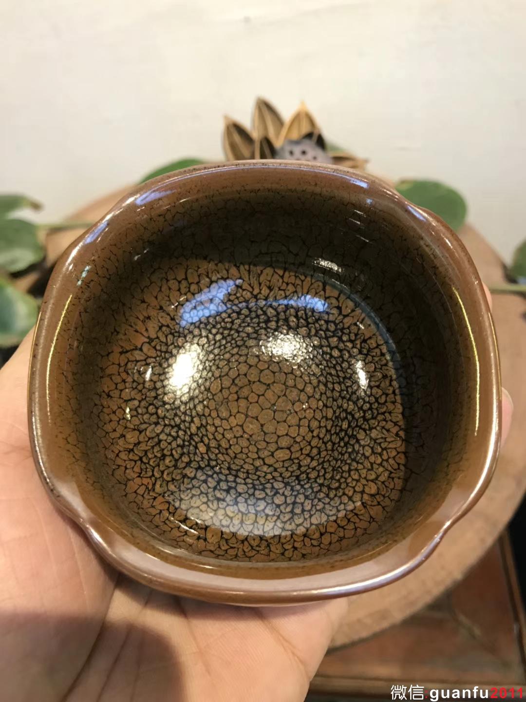 一盞入旋 生生不息 四方 鷓鴣斑 陳葉琦制 8.5×5.7cm