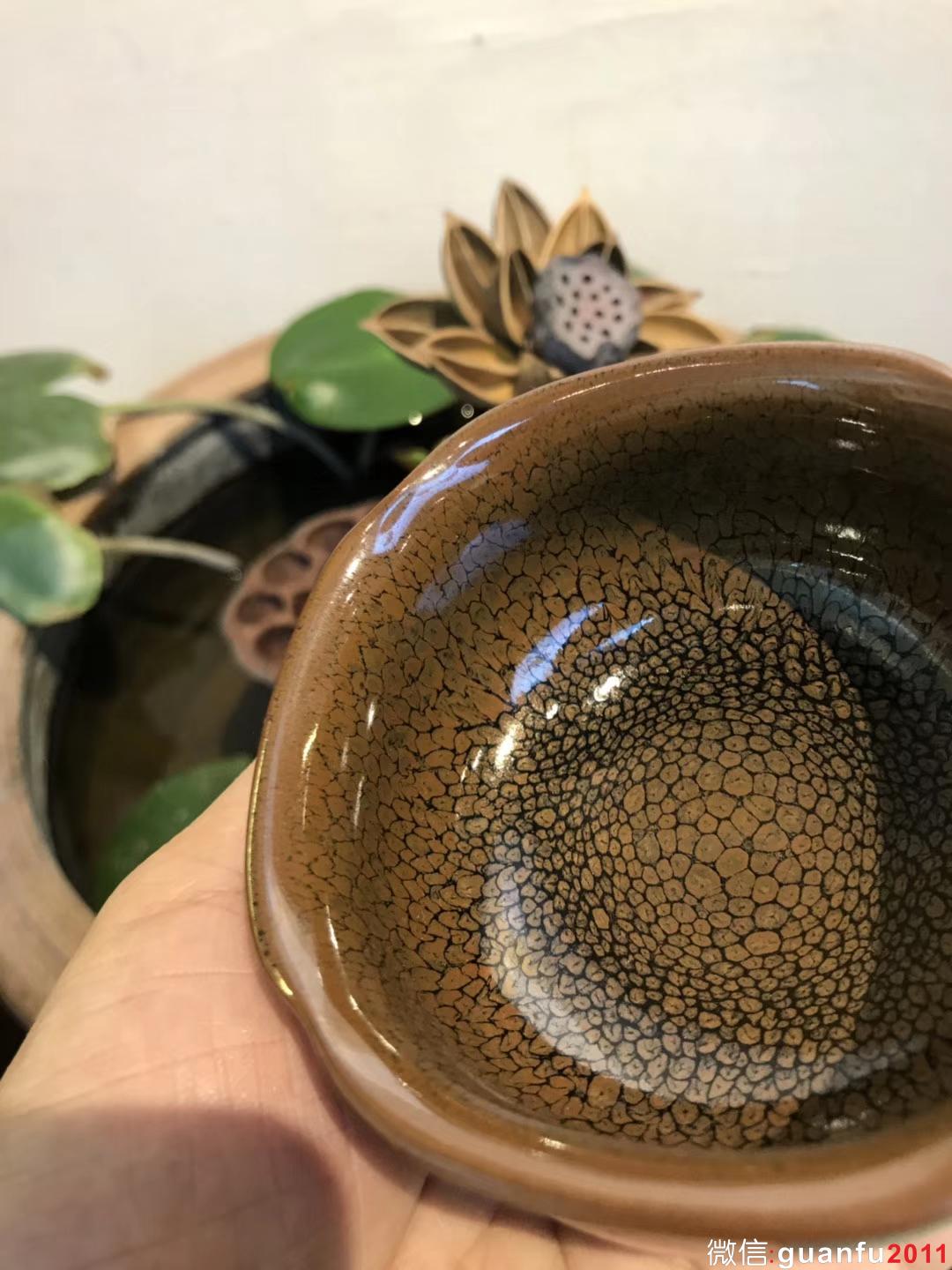 一盞入旋 生生不息 四方 鷓鴣斑 陳葉琦制 8.5×5.7cm