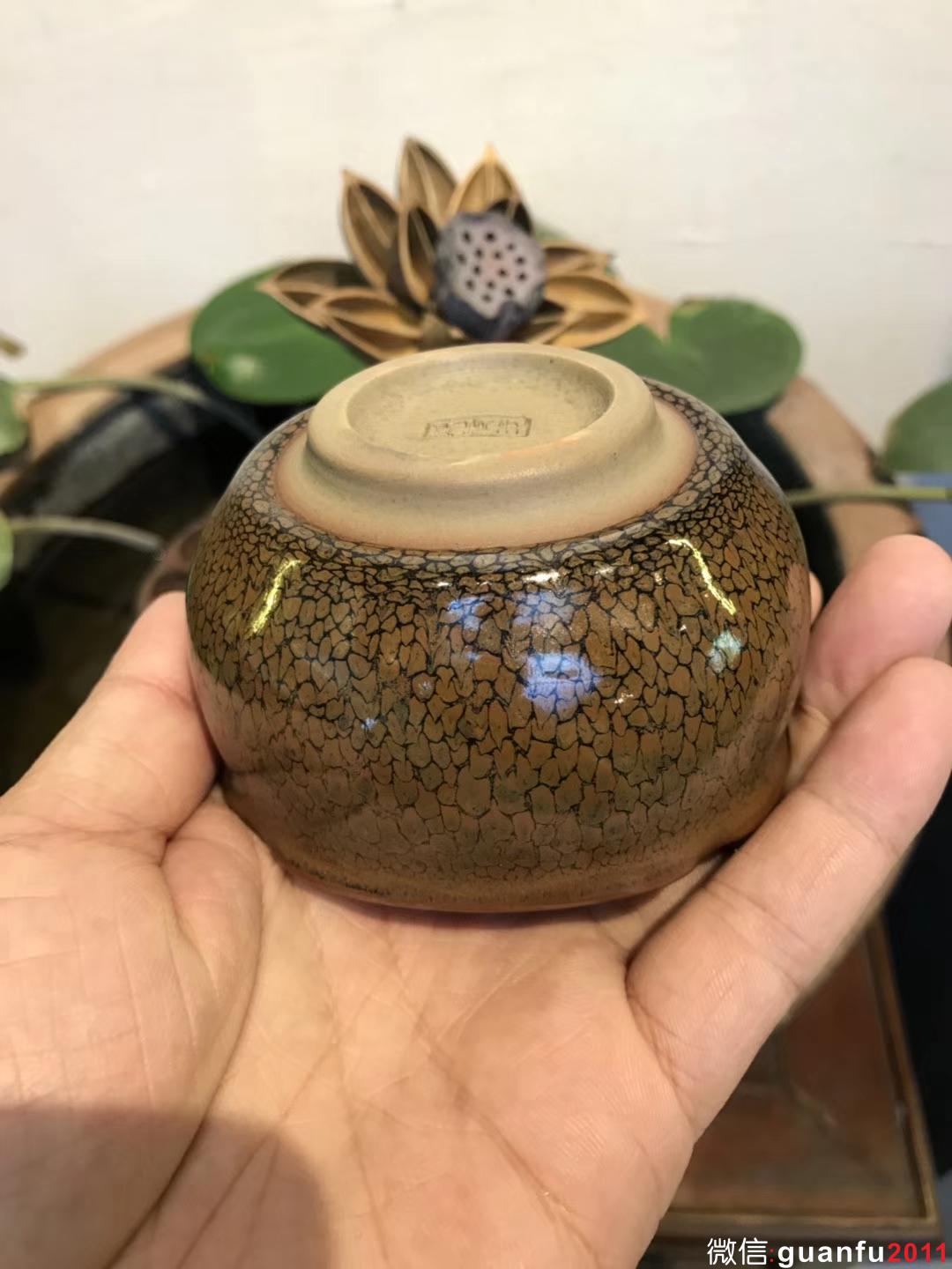 一盞入旋 生生不息 四方 鷓鴣斑 陳葉琦制 8.5×5.7cm