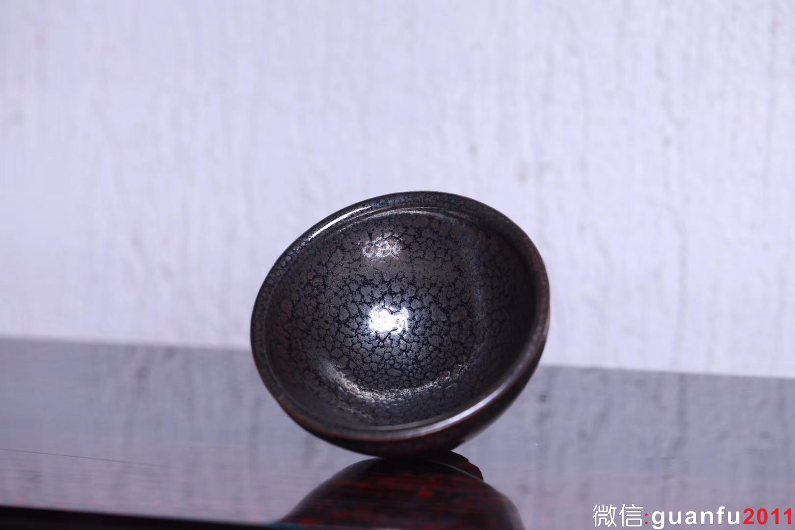 孫建興大師早期 精品油滴束口盞 “興”字款9.1口徑 完美無(wú)瑕珍藏級(jí)