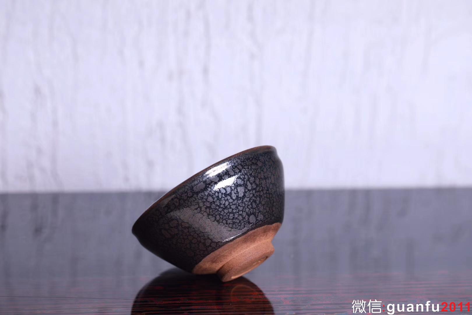 孫建興大師早期 精品油滴束口盞 “興”字款9.1口徑 完美無(wú)瑕珍藏級(jí)