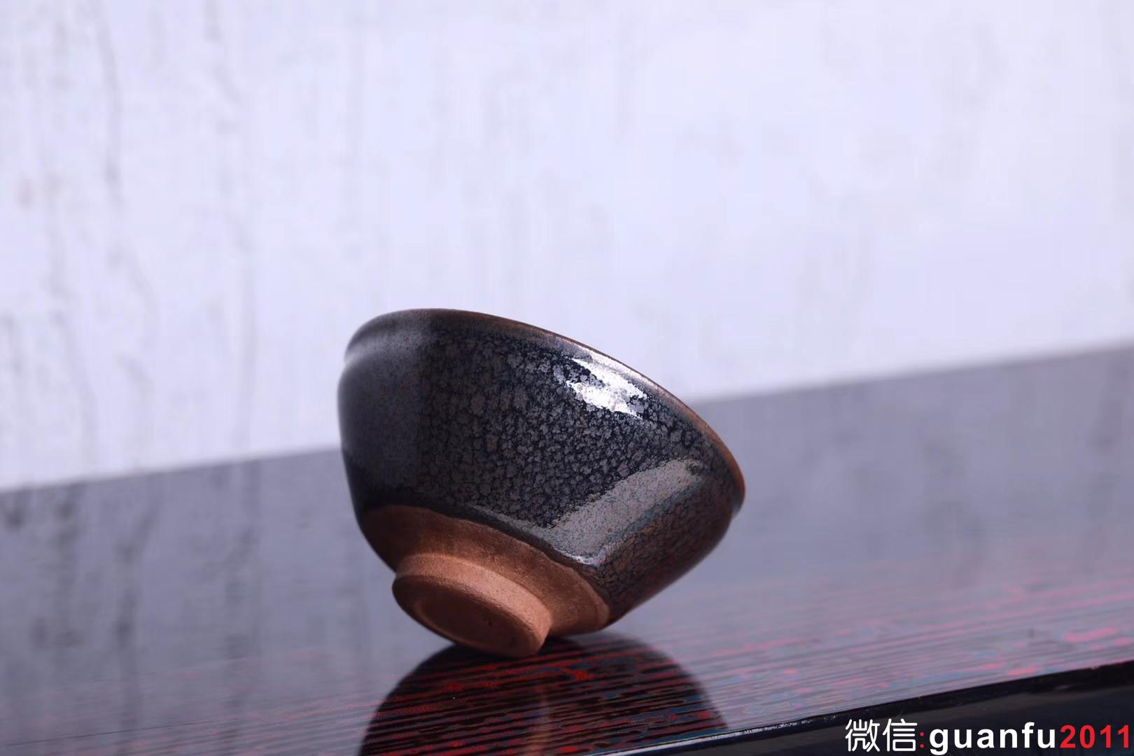 孫建興大師早期 精品油滴束口盞 “興”字款9.1口徑 完美無(wú)瑕珍藏級(jí)