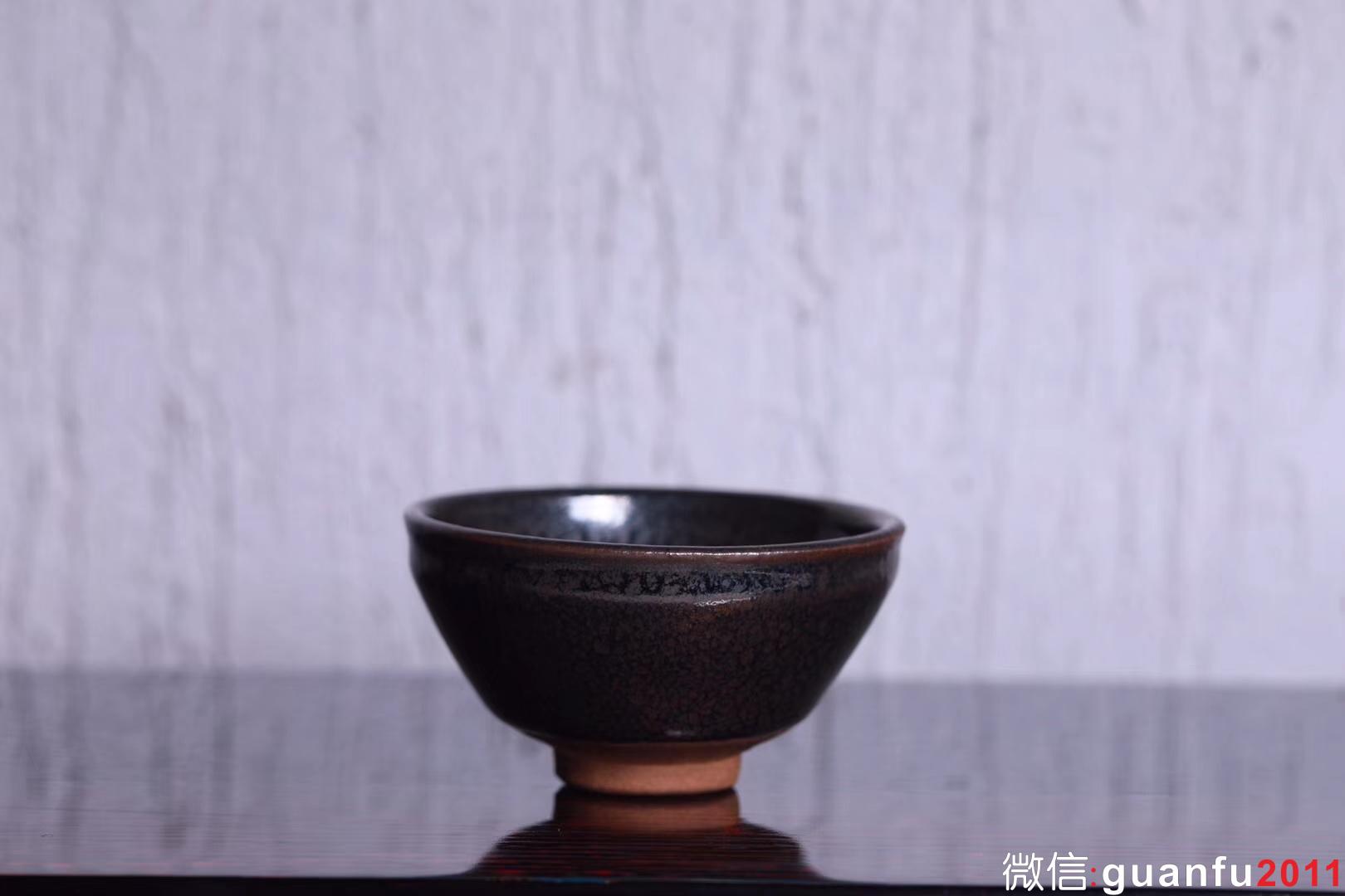 孫建興大師早期 精品油滴束口盞 “興”字款9.1口徑 完美無(wú)瑕珍藏級(jí)