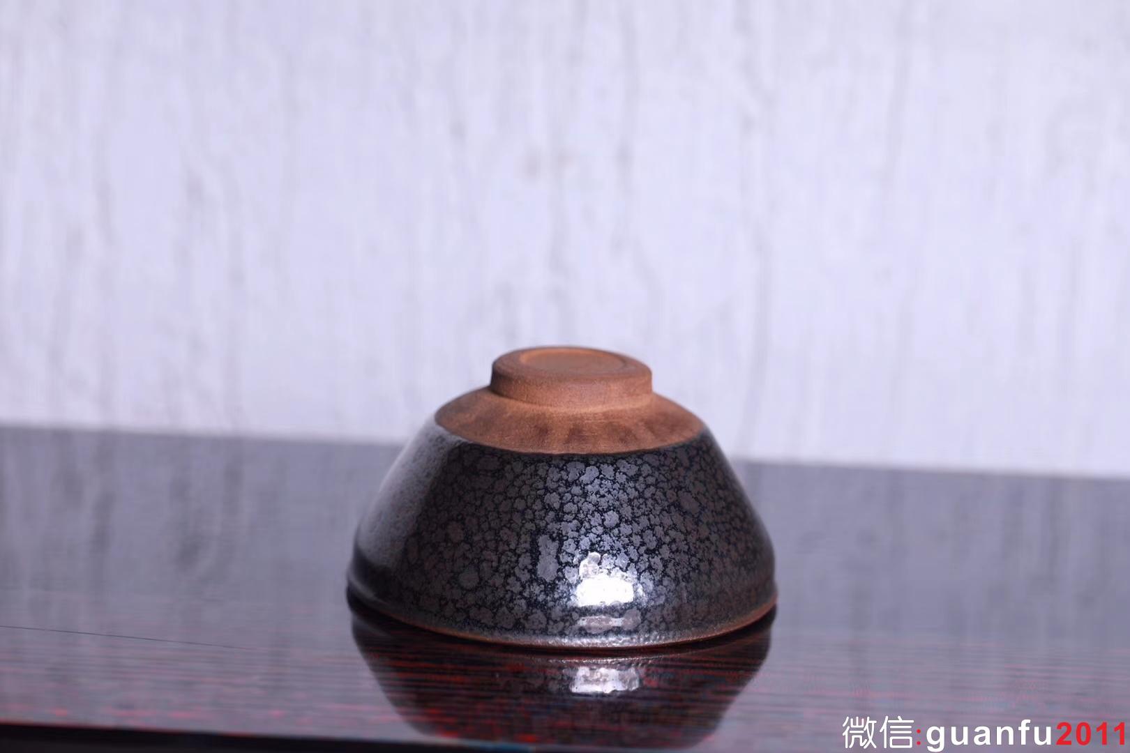 孫建興大師早期 精品油滴束口盞 “興”字款9.1口徑 完美無(wú)瑕珍藏級(jí)