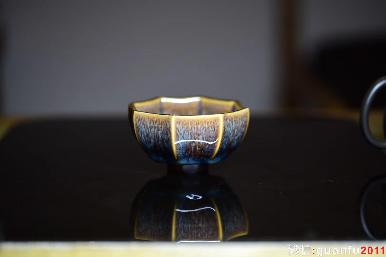 【莊子八則】星月盞 描金口 范澤鋒制 口徑:8.6公分高4.5公分