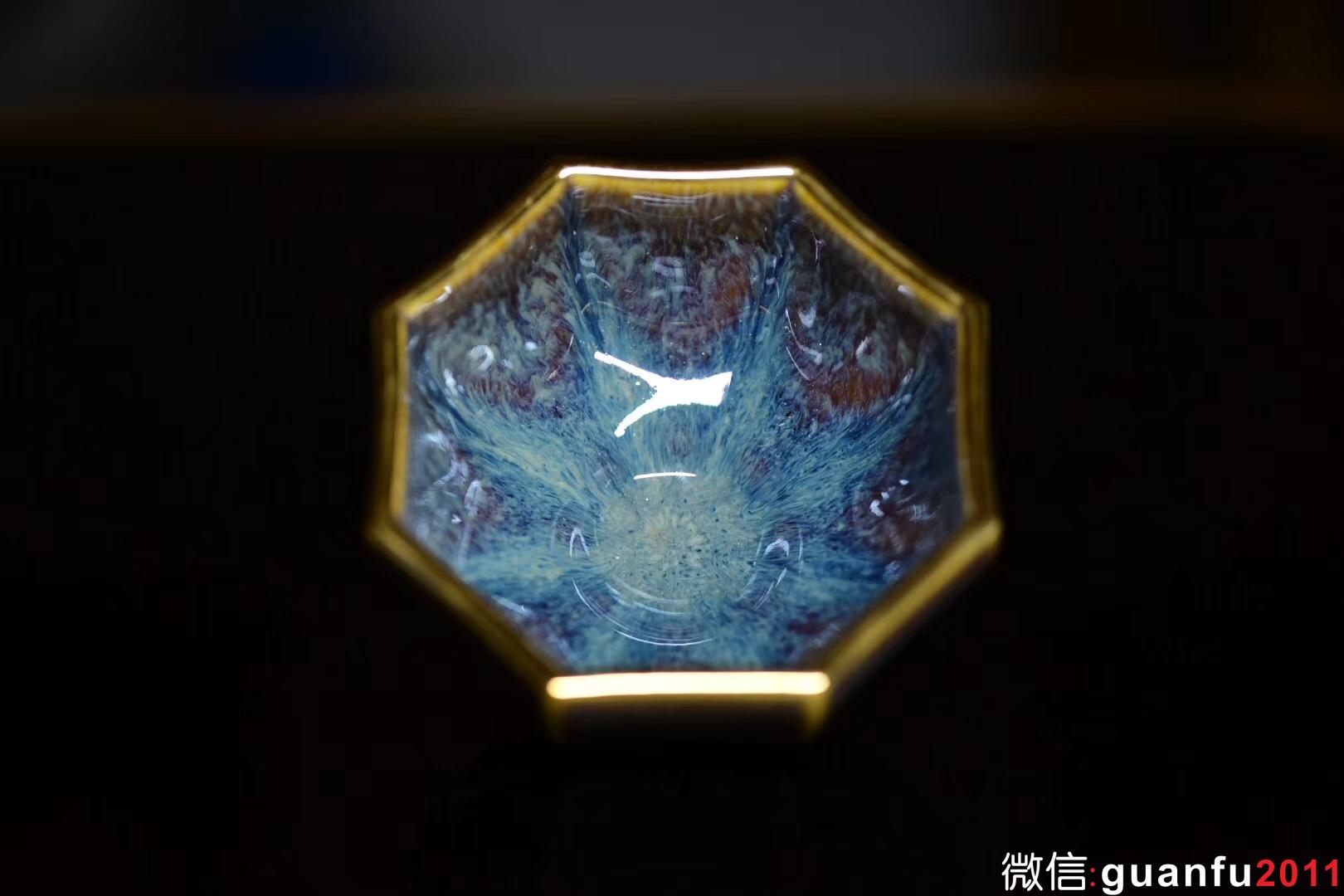 【莊子八則】星月盞 描金口 范澤鋒制 口徑:8.6公分高4.5公分