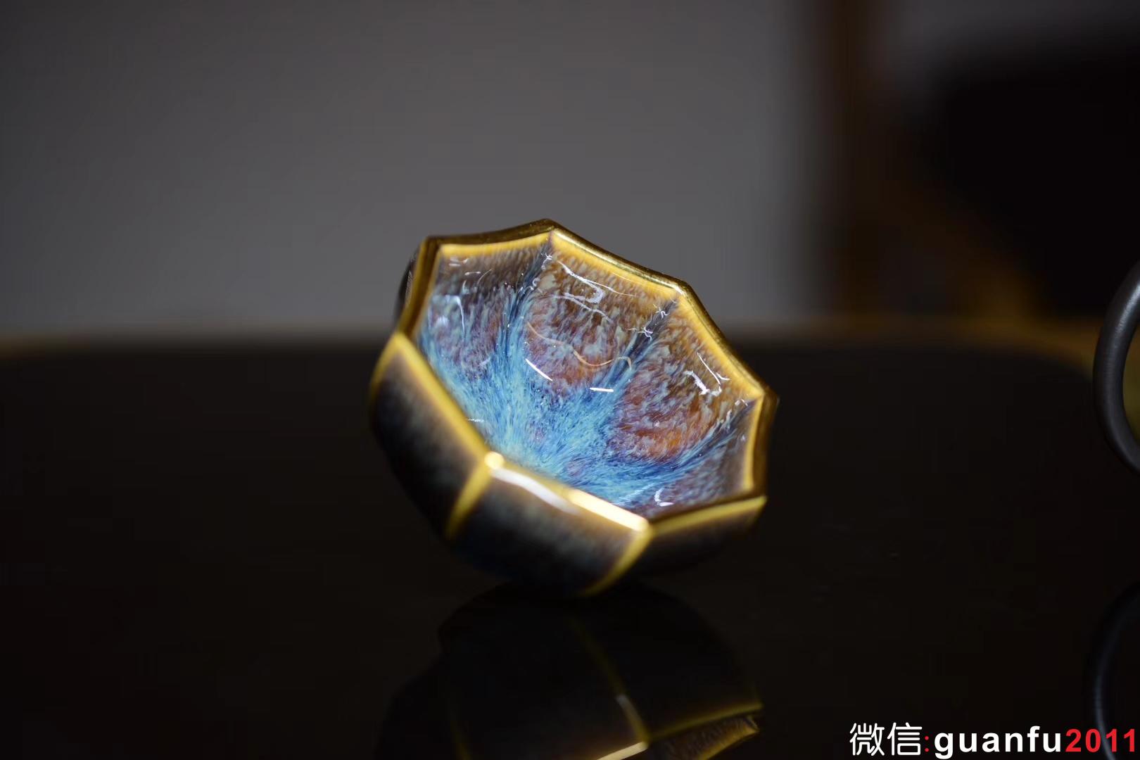 【莊子八則】星月盞 描金口 范澤鋒制 口徑:8.6公分高4.5公分
