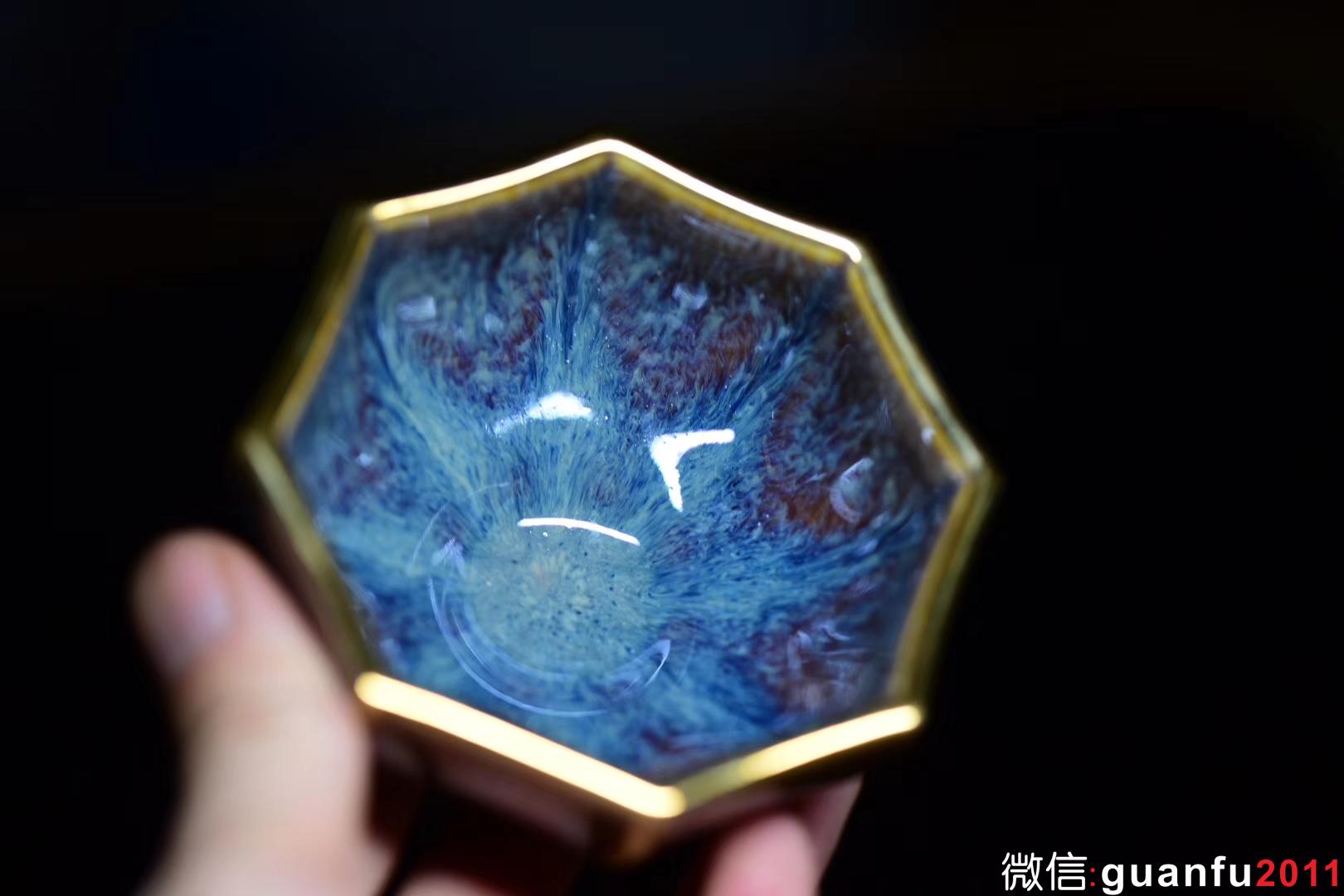 【莊子八則】星月盞 描金口 范澤鋒制 口徑:8.6公分高4.5公分