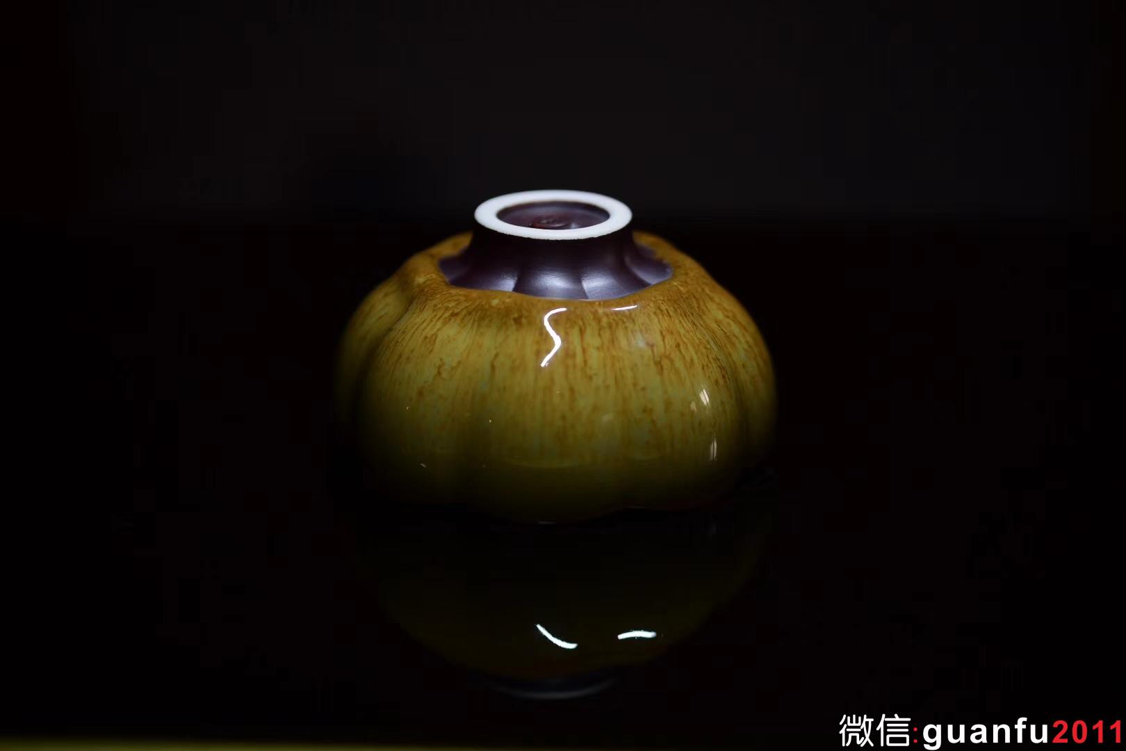 【盈珠】手捧如花 器型與斑紋的完美演繹 口徑：8.6*4.7公分 范澤鋒老師制