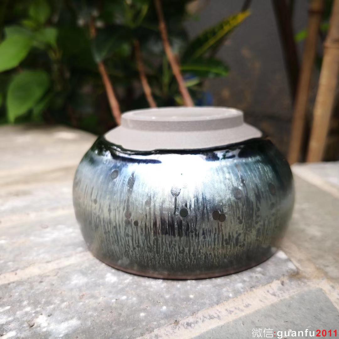 曜變禪定杯～省級大師：吳立主師傅作品 口徑8.5肚大9.5高5.5