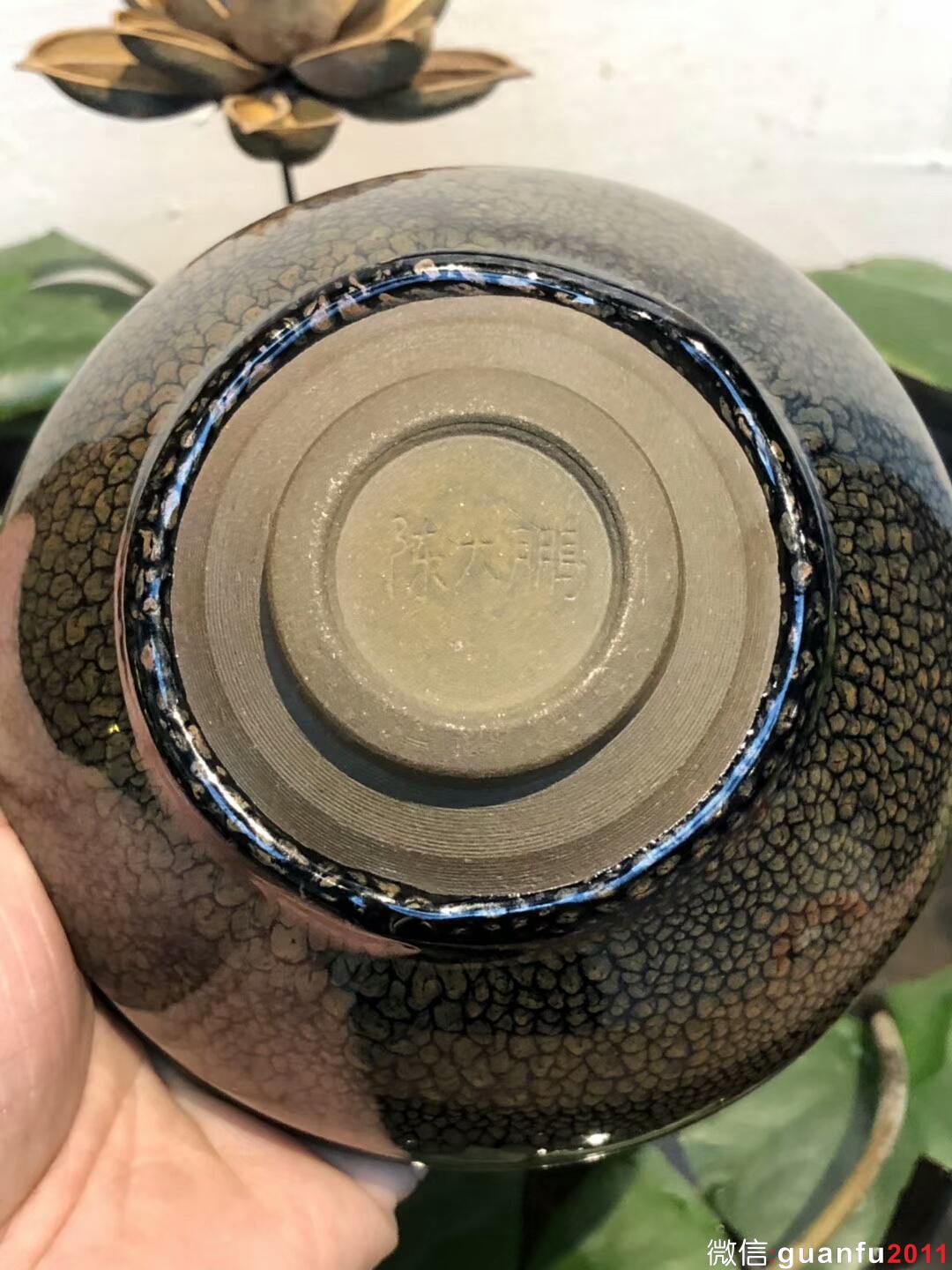 大大束囗 口徑：13.6高：8 陳大鵬老師 鷓鴣斑