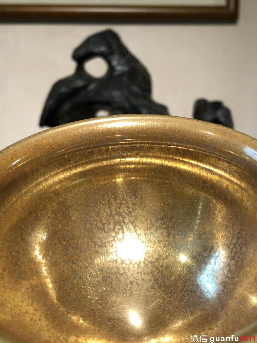 （金絲玉毫）范澤鋒老師 高級(jí)工藝美術(shù)師 金絲玉毫 瓷胎 口徑：9高：6 收藏級(jí) 天然胎土和釉礦石的完美結(jié)合