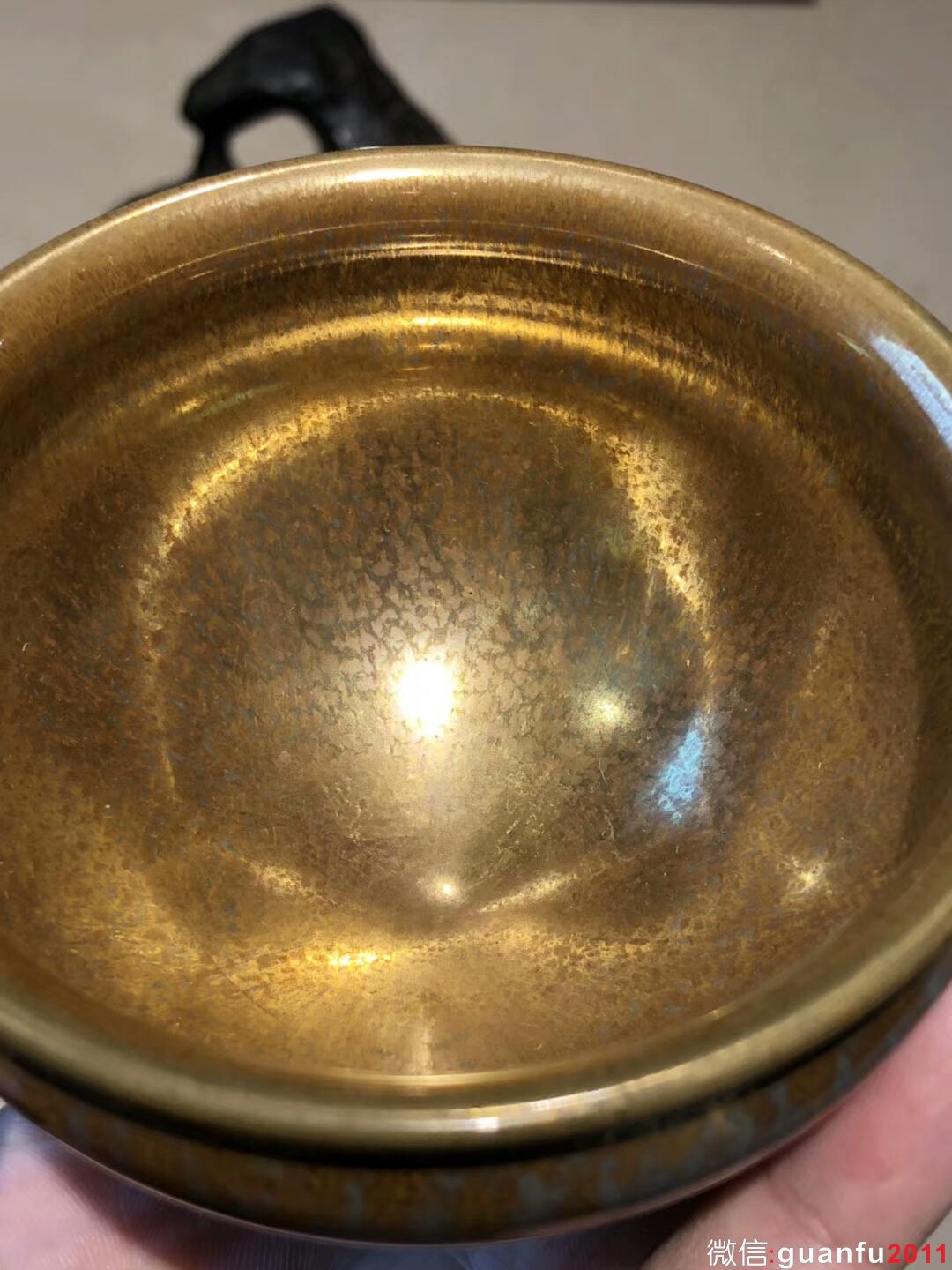 （金絲玉毫）范澤鋒老師 高級(jí)工藝美術(shù)師 金絲玉毫 瓷胎 口徑：9高：6 收藏級(jí) 天然胎土和釉礦石的完美結(jié)合