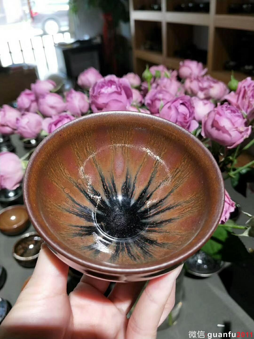 吳立主西瓜花束口盞 口8高5