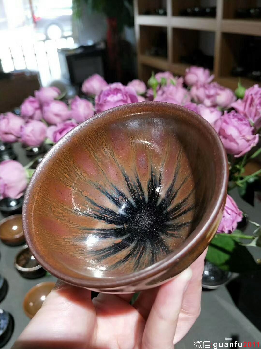 吳立主西瓜花束口盞 口8高5