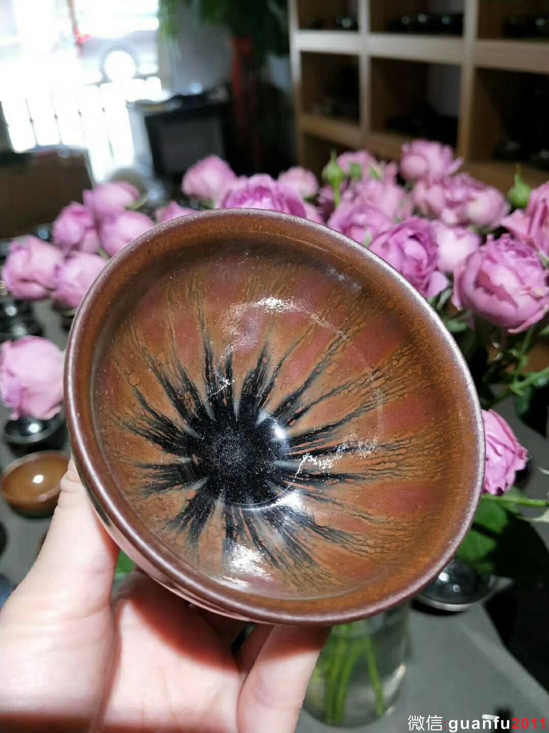 吳立主西瓜花束口盞 口8高5