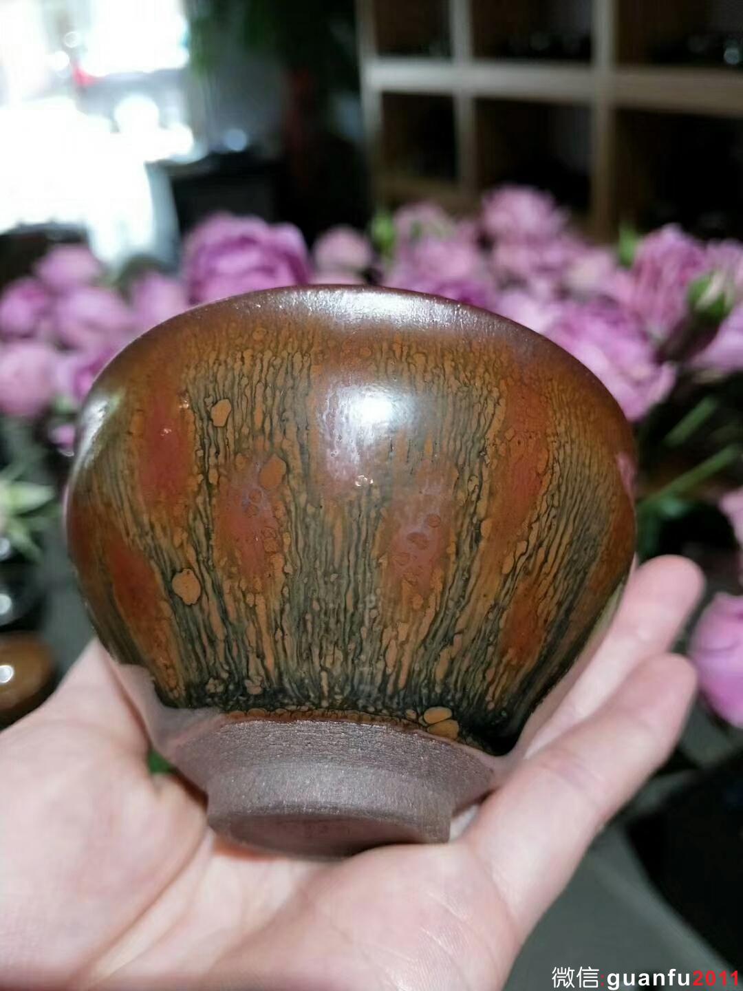 吳立主西瓜花束口盞 口8高5