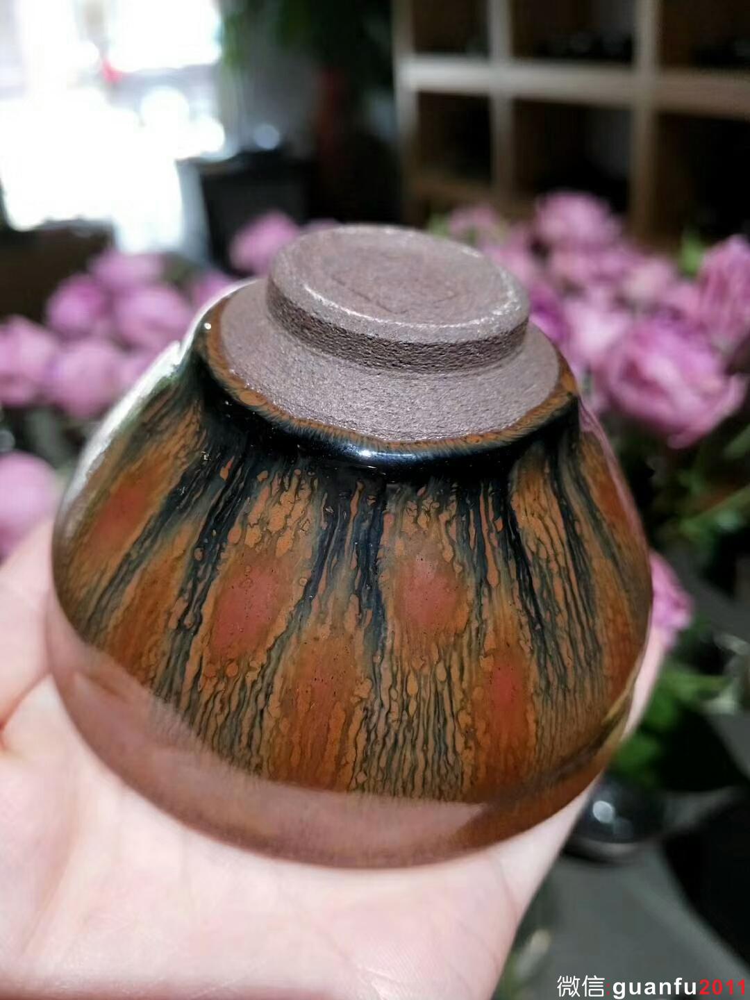 吳立主西瓜花束口盞 口8高5