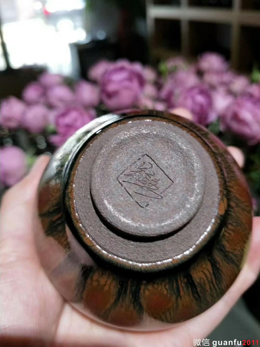 吳立主西瓜花束口盞 口8高5