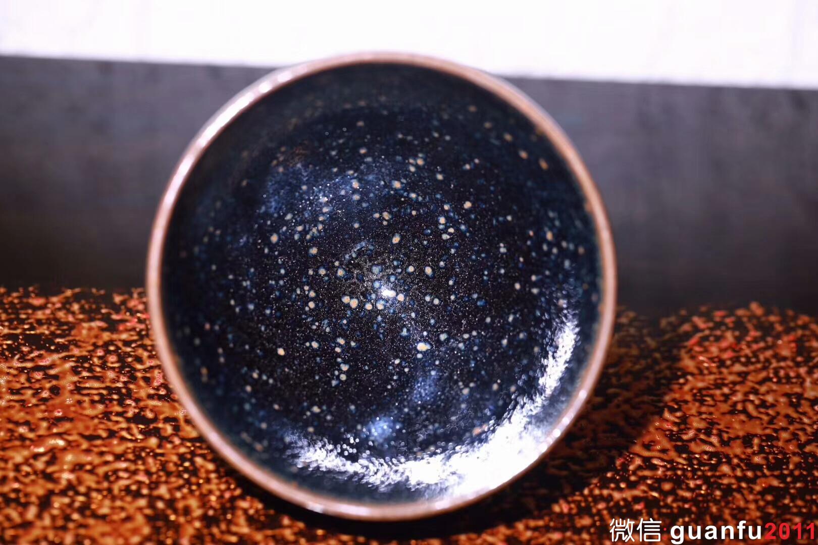 廖銘作品?夜幕油滴斂口盞