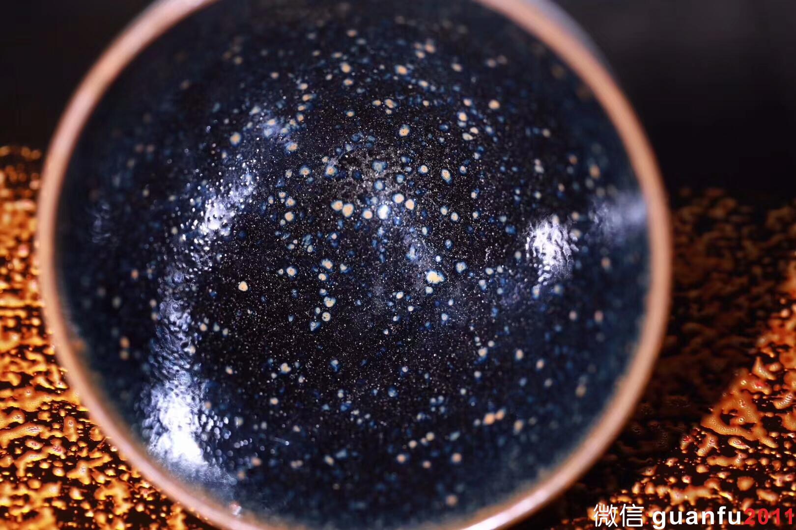 廖銘作品?夜幕油滴斂口盞