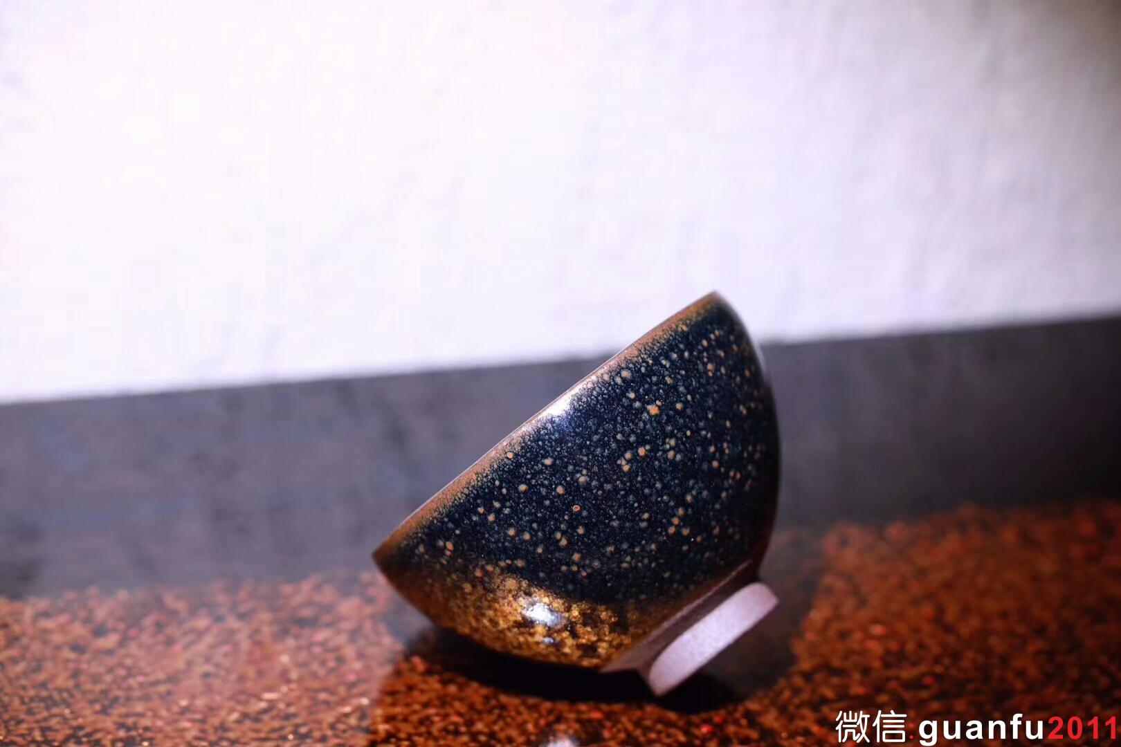 廖銘作品?夜幕油滴斂口盞