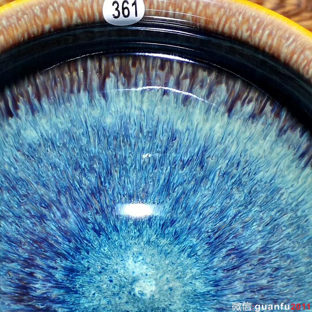 口徑8.8高5.8，范澤鋒大師，孔雀開(kāi)屏天目盞。