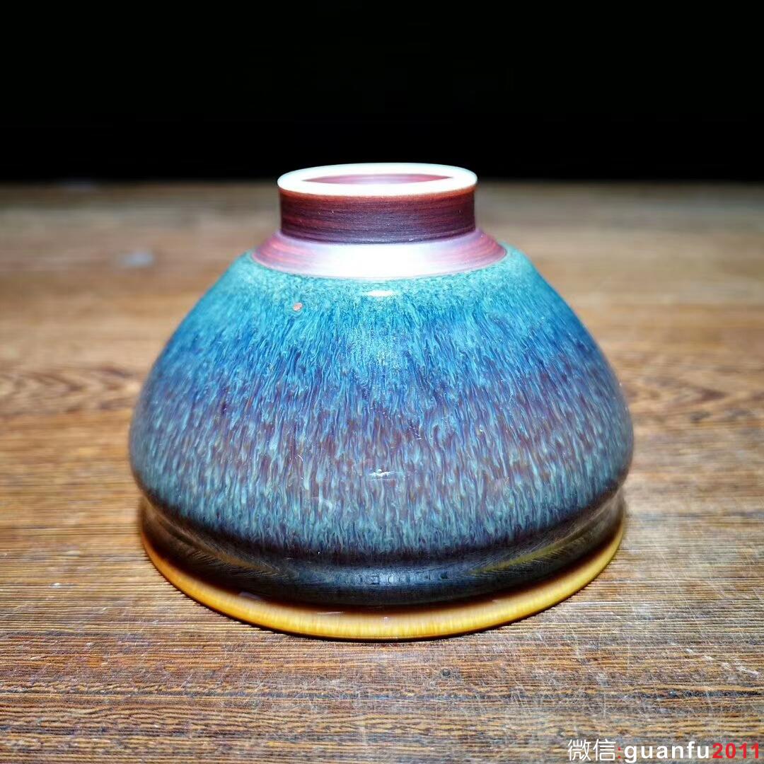 口徑8.8高5.8，范澤鋒大師，孔雀開(kāi)屏天目盞。