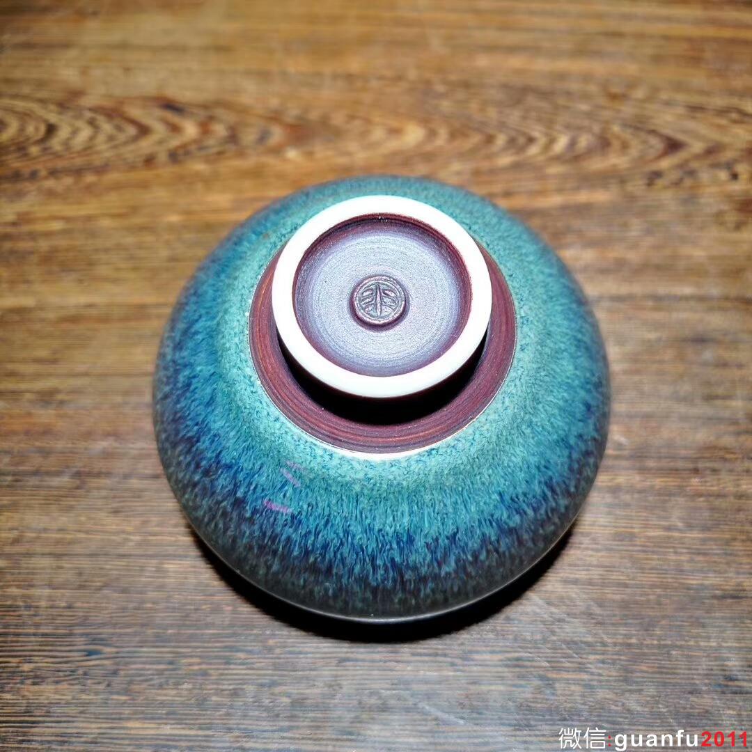 口徑8.8高5.8，范澤鋒大師，孔雀開(kāi)屏天目盞。